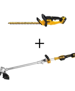 DEWALT 20V MAX Cordless Battery Powered Hedge Trimmer Kit & 20V Cordless String Trimmer (Tool Only)