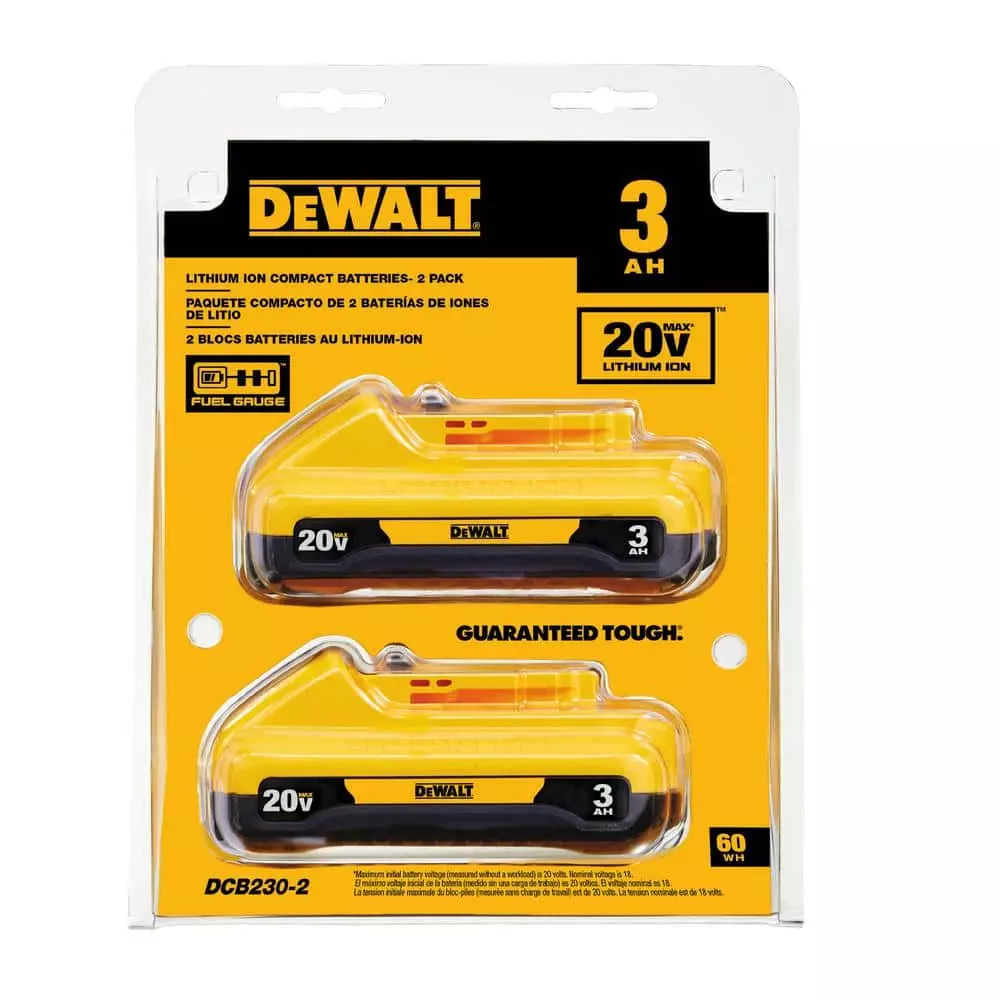 DEWALT 20-Volt MAX Compact Lithium-Ion 3.0Ah Battery Pack (2-Pack) - Image 8