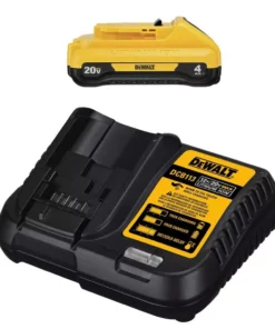 DEWALT 20-Volt MAX Compact Lithium-Ion 4.0Ah Battery Pack with 12-Volt to 20-Volt MAX Charger