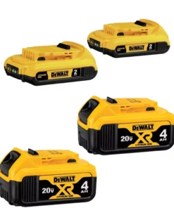 DEWALT 20-Volt MAX Compact Lithium-Ion 2.0 Ah Battery Pack (2-Pack) and 20-Volt MAX XR Lithium-Ion Battery Pack 4.0 Ah (2-Pack)