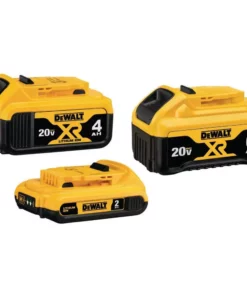 DEWALT 20-Volt MAX XR Premium Lithium-Ion 6.0 Ah Battery, 20-Volt MAX XR 4.0 Ah Battery and 20-Volt MAX 2.0 Ah Battery