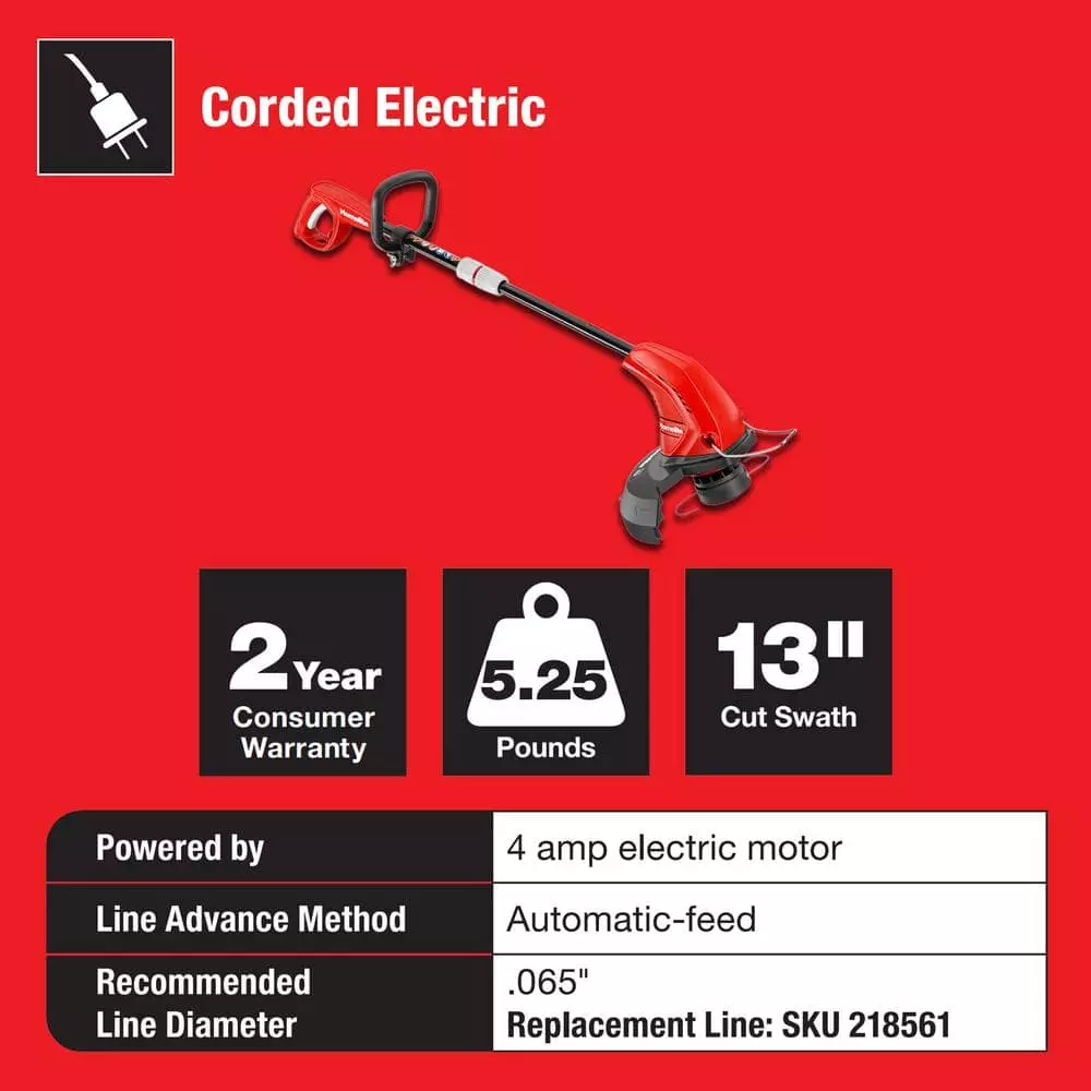 Homelite 13 in. 4 Amp Straight Electric String Trimmer - Image 9