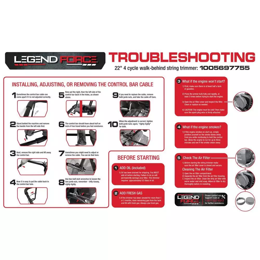 Legend Force 22 in. 173 cc Gas Walk Behind String Trimmer/Mower - Image 7