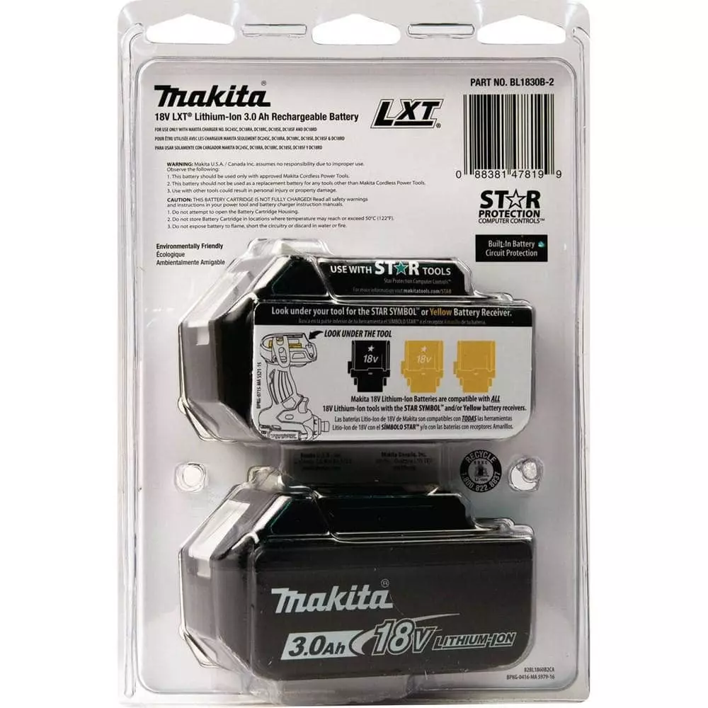 Makita 18V LXT Lithium-Ion High Capacity Battery Pack 3.0Ah with Fuel Gauge (2-Pack) - Image 3