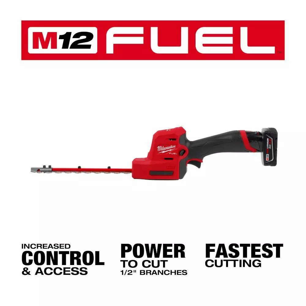 Milwaukee M12 FUEL 8 in. 12V Lithium-Ion Brushless Cordless Hedge Trimmer Kit with M18 FUEL 24 in. Hedge Trimmer (2-Tool) - Image 3