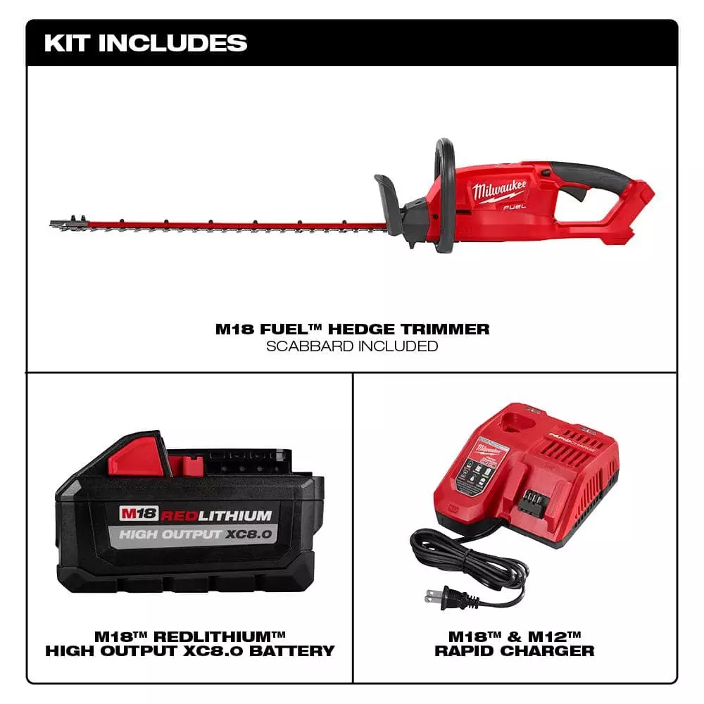 Milwaukee M18 FUEL 24 in. 18-Volt Lithium-Ion Brushless Cordless Hedge Trimmer Kit with 8.0 Ah Battery and Rapid Charger - Image 2