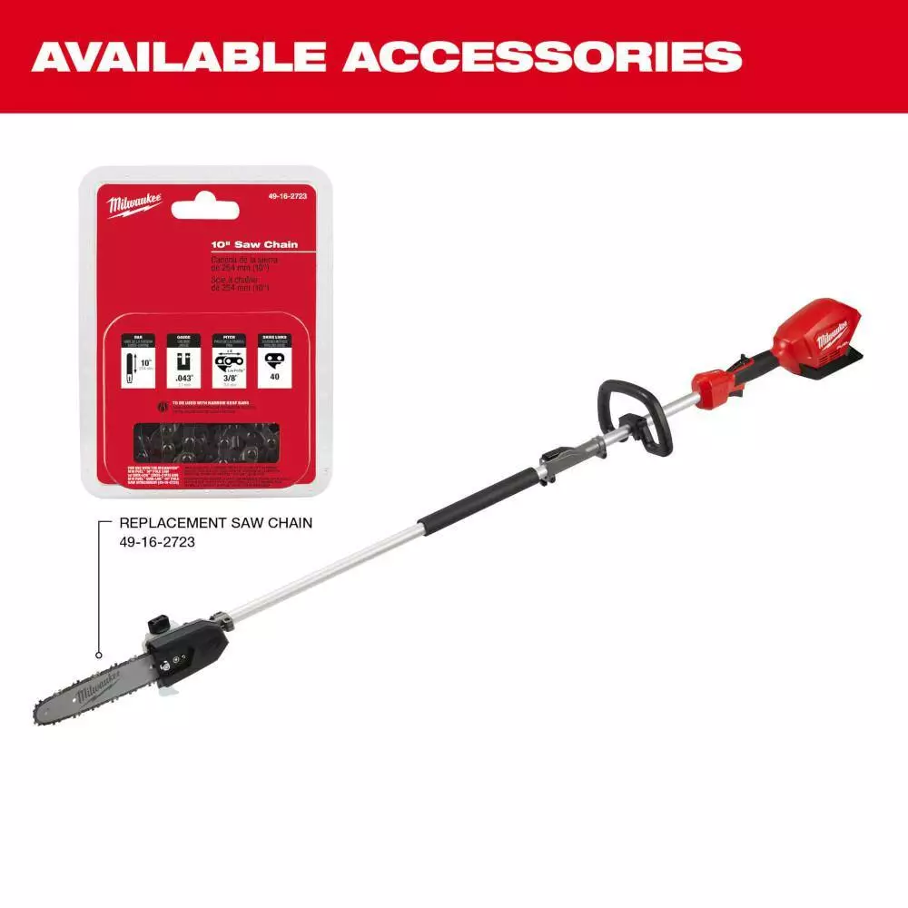 Milwaukee M18 FUEL 10 in. 18V Lithium-Ion Brushless Electric Cordless Pole Saw & M18 FUEL 24 in. Hedge Trimmer Combo Kit (2-Tool) - Image 15