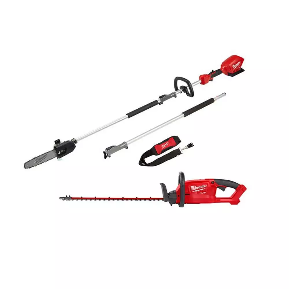 Milwaukee M18 FUEL 10 in. 18V Lithium-Ion Brushless Electric Cordless Pole Saw & M18 FUEL 24 in. Hedge Trimmer Combo Kit (2-Tool)