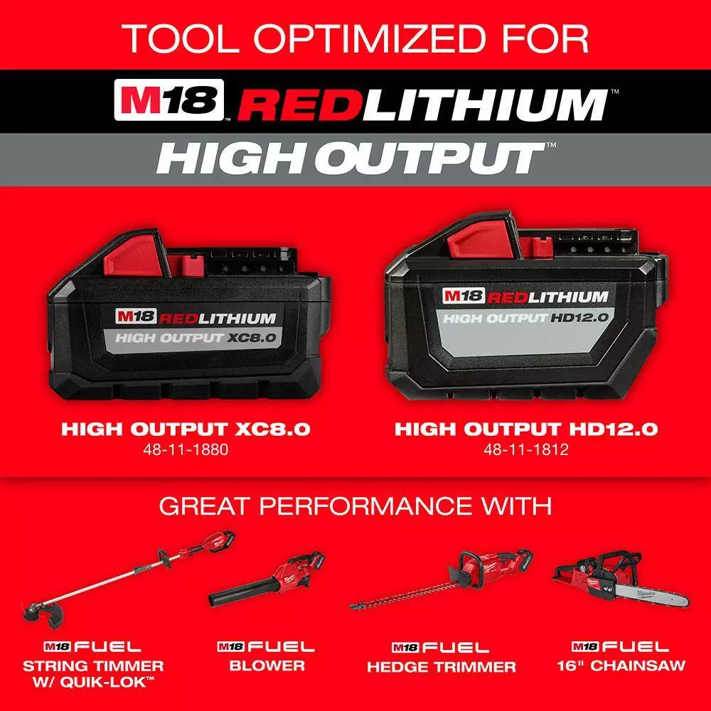 Milwaukee M18 FUEL 10 in. 18V Lithium-Ion Brushless Electric Cordless Pole Saw & M18 FUEL 24 in. Hedge Trimmer Combo Kit (2-Tool) - Image 8