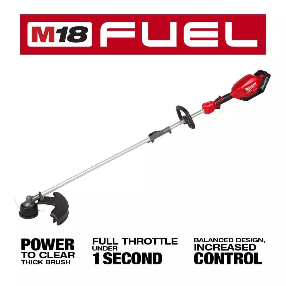 Milwaukee M18 FUEL 18V Lithium-Ion Brushless Cordless Quik-Lok String Trimmer with 8.0 Ah Battery & 5.0 Ah Battery - Image 4