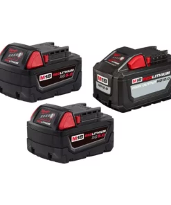 Milwaukee M18 18-Volt Lithium-Ion High Output 12.0Ah Battery with Two 5.0Ah Batteries (3-Pack)