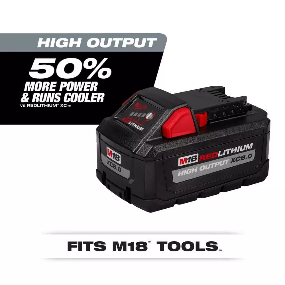 Milwaukee M18 18-Volt Lithium-Ion HIGH OUTPUT XC 8.0 Ah and 3 Ah Battery (2-Pack) - Image 3