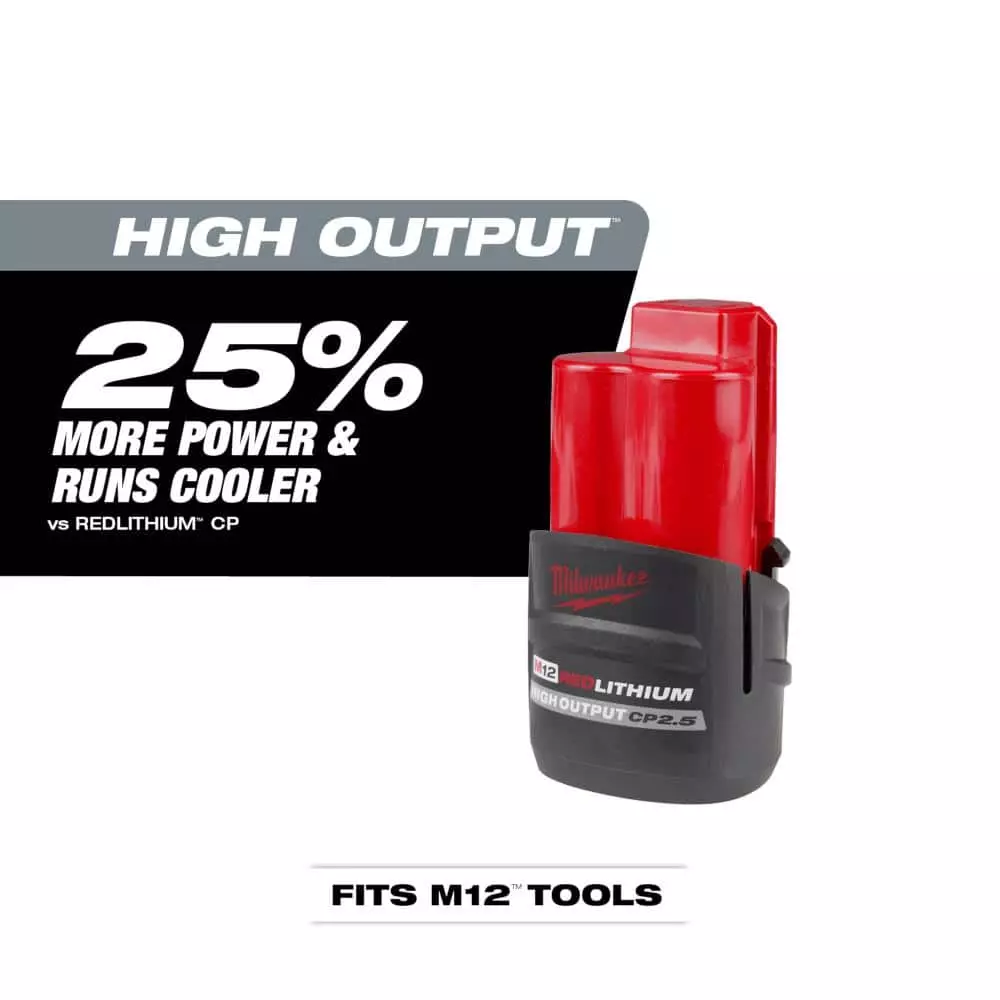 Milwaukee M12 12-Volt Lithium-Ion XC High Output 2.5 Ah Battery Pack - Image 2