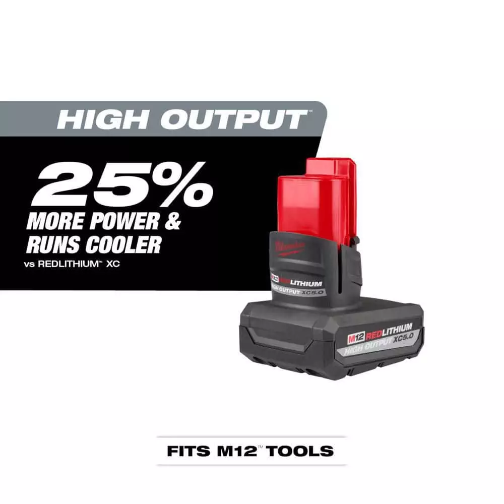 Milwaukee M12 12-Volt Lithium-Ion XC High Output 5 Ah Battery (2-Pack) - Image 11
