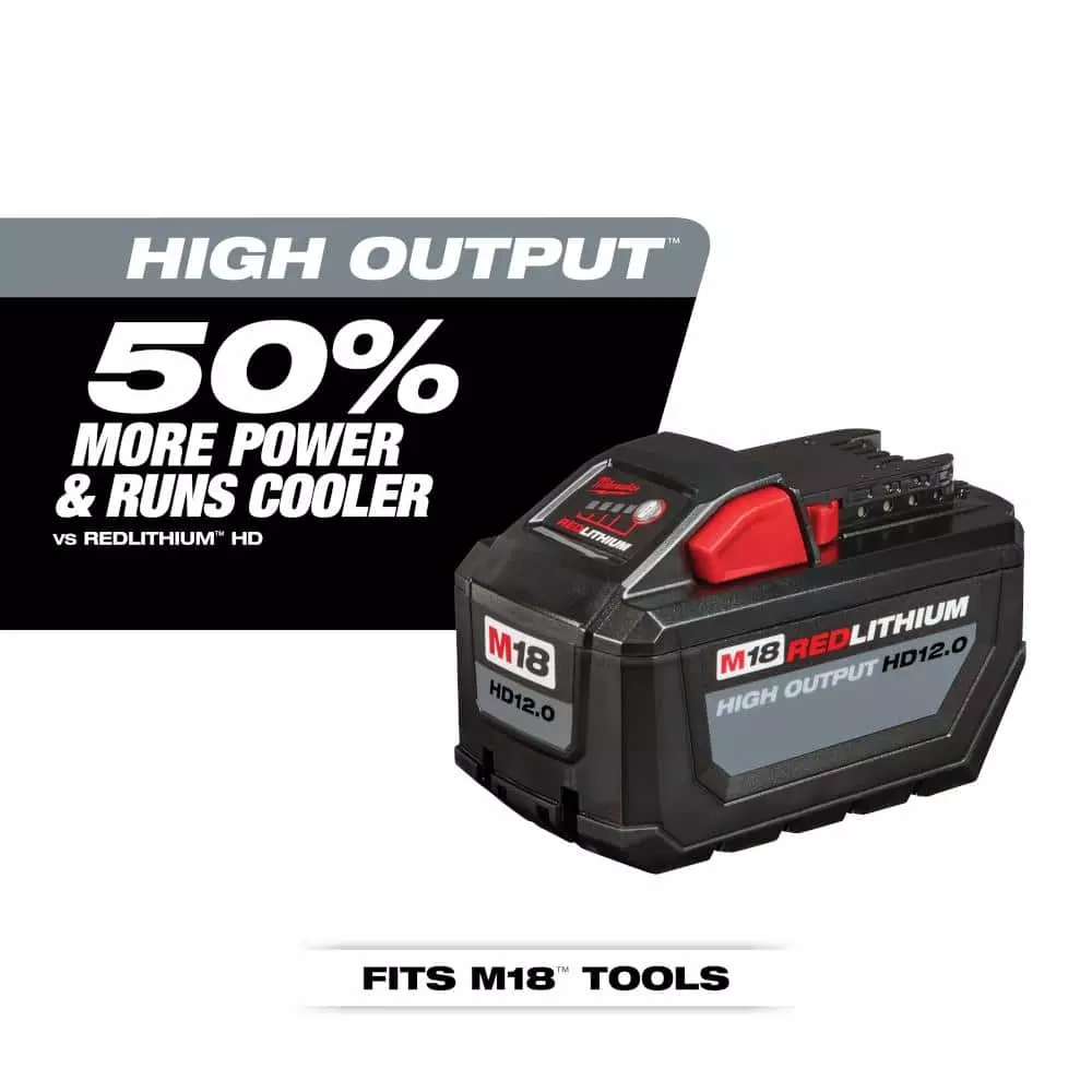 Milwaukee M18 18-Volt Lithium-Ion High Output Battery Pack 12.0 Ah and Rapid Charger Starter Kit - Image 3