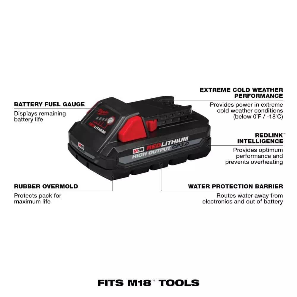 Milwaukee M18 18-Volt Lithium-Ion Dual Bay Rapid Battery Charger with 3.0Ah Battery Pack (2-Pack) - Image 5