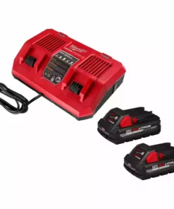 Milwaukee M18 18-Volt Lithium-Ion Dual Bay Rapid Battery Charger with 3.0Ah Battery Pack (2-Pack)