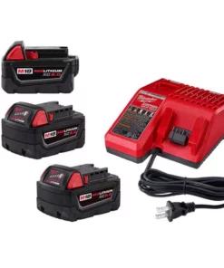 Milwaukee M18 18-Volt Lithium-Ion XC Starter Kit w/Two 5.0Ah Batteries, Charger and 5.0ah Battery