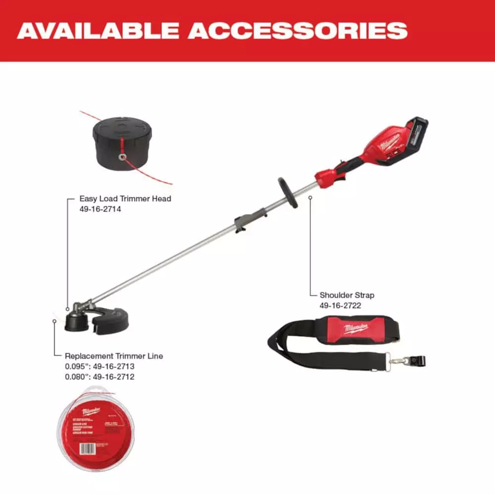 Milwaukee M18 FUEL 18-Volt Brushless Cordless Electric String Trimmer/Blower Combo Kit w/0.080 in. x 150 ft. Line & Edger (3-Tool) - Image 14
