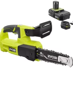 RYOBI ONE+ 18V 8 in. Cordless Battery Pruning Chainsaw with 2.0 Ah Battery and Charger