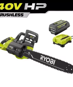 RYOBI 40V HP Brushless 18 in. Cordless Battery Chainsaw with 5.0 Ah Battery and Charger