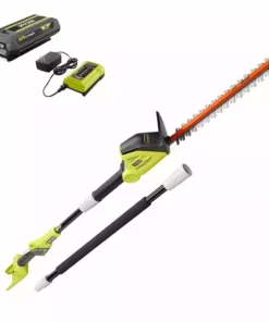 RYOBI 40V 18 in. Cordless Battery Pole Hedge Trimmer with 2.0 Ah Battery and Charger