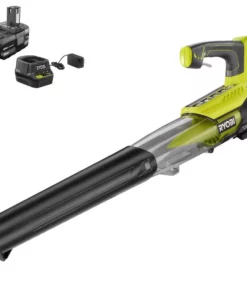 RYOBI ONE+ 18V 100 MPH 280 CFM Cordless Battery Variable-Speed Jet Fan Leaf Blower with 4.0 Ah Battery and Charger