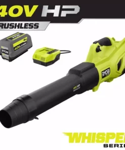 RYOBI 40V HP Brushless Whisper Series 160 MPH 650 CFM Cordless Battery Leaf Blower with 6.0 Ah Battery and Charger