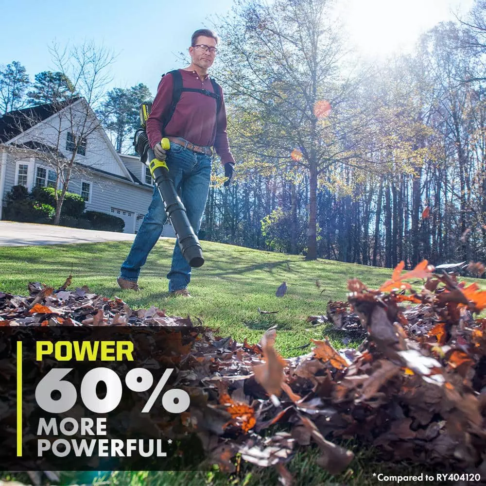 RYOBI 40V HP Brushless Whisper Series 165 MPH 730 CFM Cordless Battery Backpack Blower with (2) 6.0 Ah Batteries and Charger - Image 5
