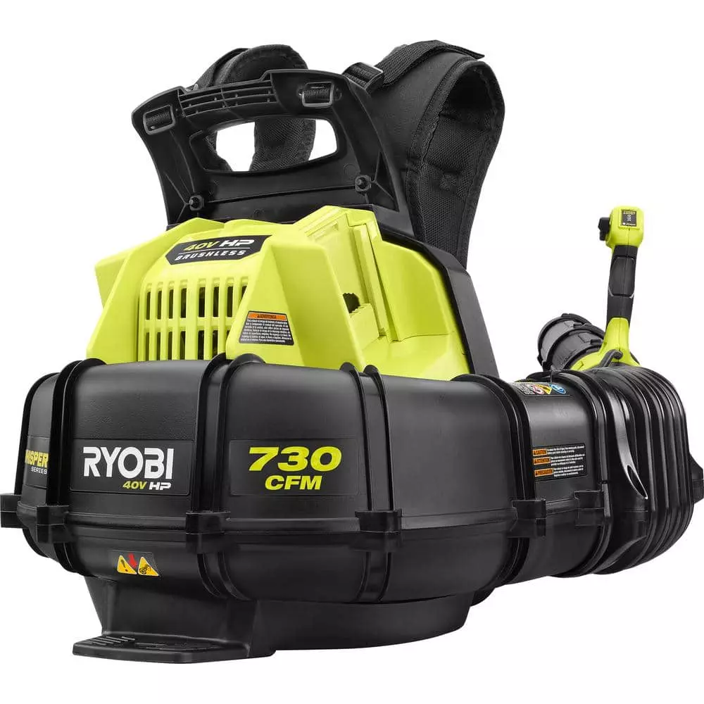 RYOBI 40V HP Brushless Whisper Series 165 MPH 730 CFM Cordless Battery Backpack Blower with (2) 6.0 Ah Batteries and Charger - Image 11