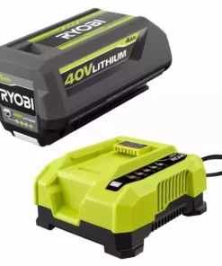 RYOBI 40V Lithium-Ion 4.0 Ah Battery and Rapid Charger