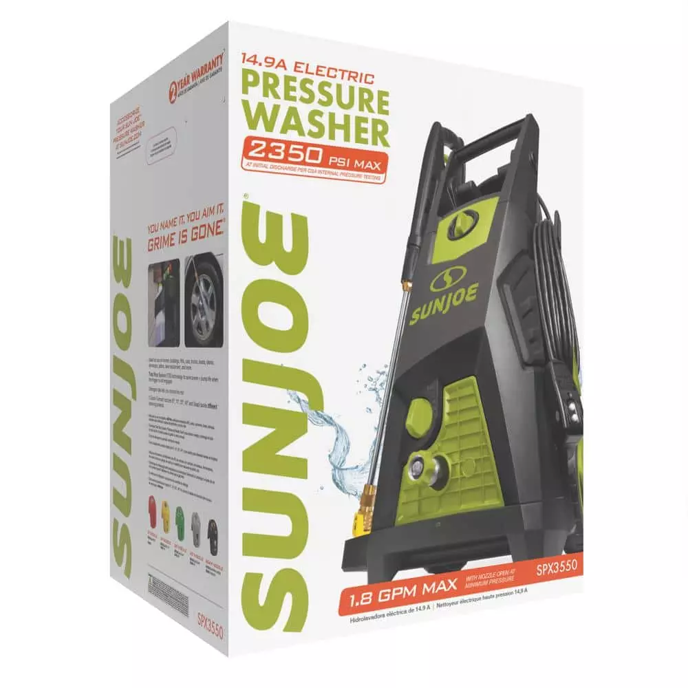 Sun Joe 2350 PSI Maximum 1.8 GPM Cold Water Brushless Induction Electric Pressure Washer with 5-Quick Connect Nozzles - Image 6